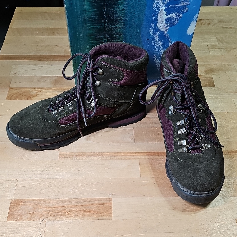 ​⛰️ ​Coleman Lightweight Hiking Boots Size 11M Suede Leather Green & Burgundy